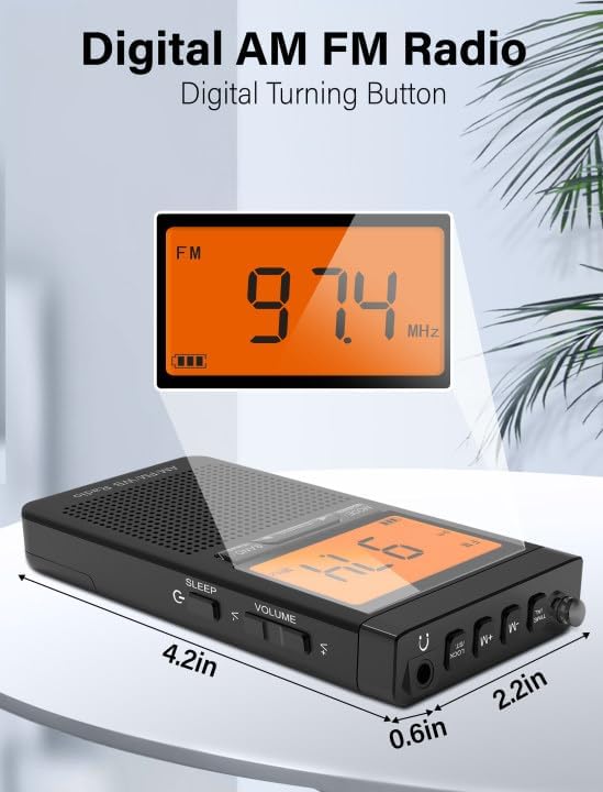 AM FM Portable Radio Battery Operated by 2 AAA Batteries