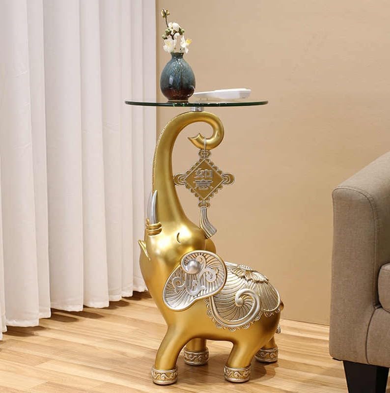 Large Luxury Elephant Side Table, Artistic Home Decor Accent, Resin Sofa End ...