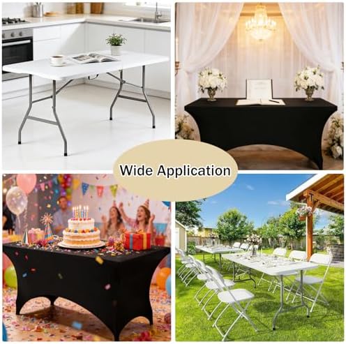 1 Set 6 FT Rectangle Folding Table with Carrying Handle, Lightweight Fold-in-...