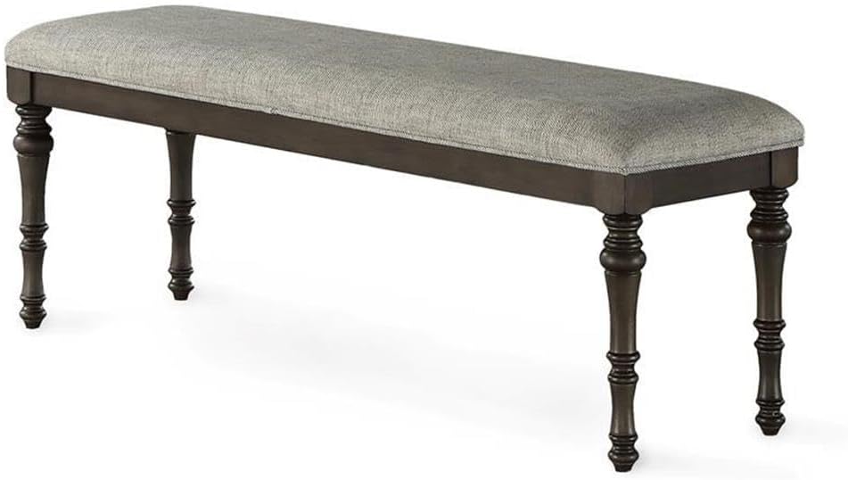 Steve Silver Linnett Bench, Gray, Traditional Styling with a Modern Twist for...