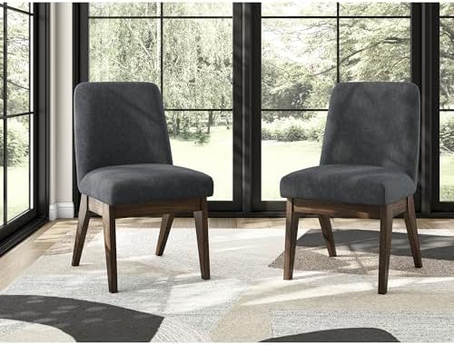 Signature Design by Ashley Dining Chairs Set of 2, Black Upholstered