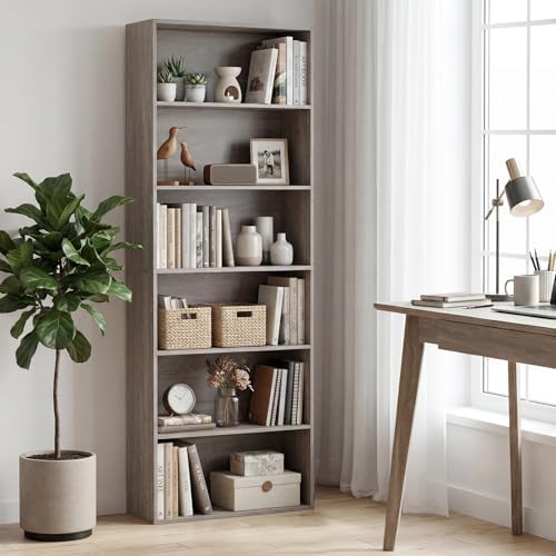 Tangkula 6-Tier Bookcase, 70” Tall Freestanding Bookshelf with 6 Open Shelves...