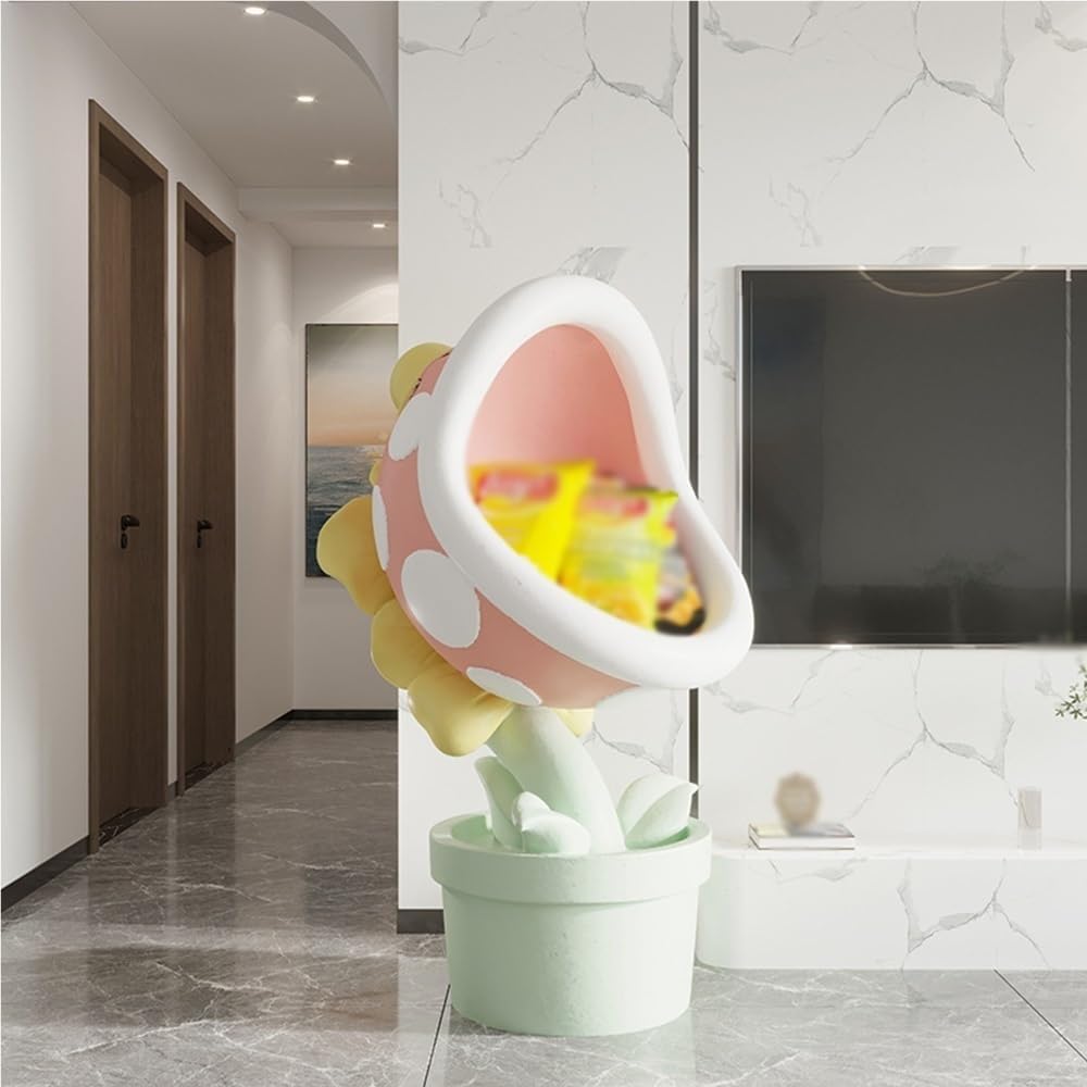Modern Creative Side Table, Cute Snack Rack, Big-Mouthed Flower Decoration, F...