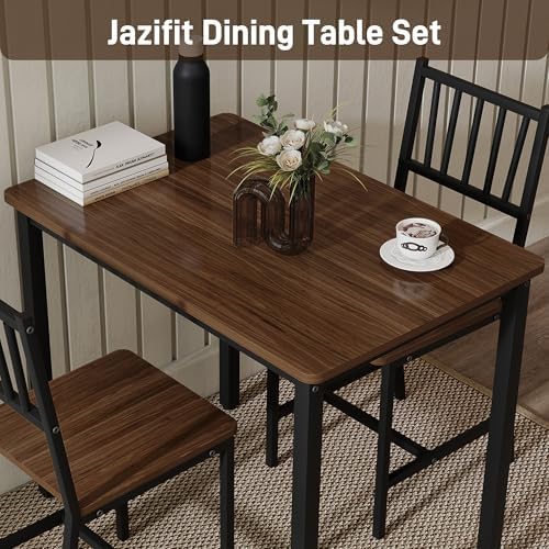 3-Piece Dining Table Set for 2, Space-Saving Kitchen Table Set for Small Spac...