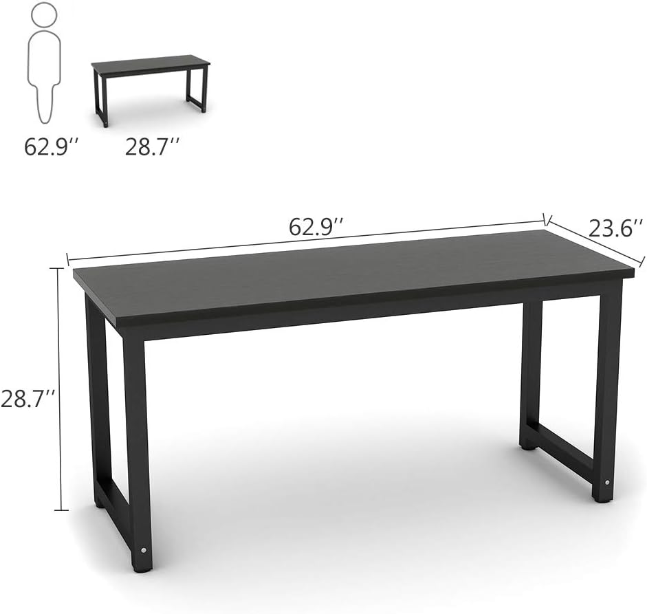 Tribesigns Modern Computer Desk, 63 inch Large Office Desk Computer Table Stu...