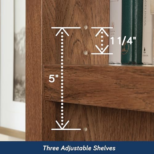 Sauder 5-Shelf Split Bookcase/ Book shelf, Oiled Oak finish