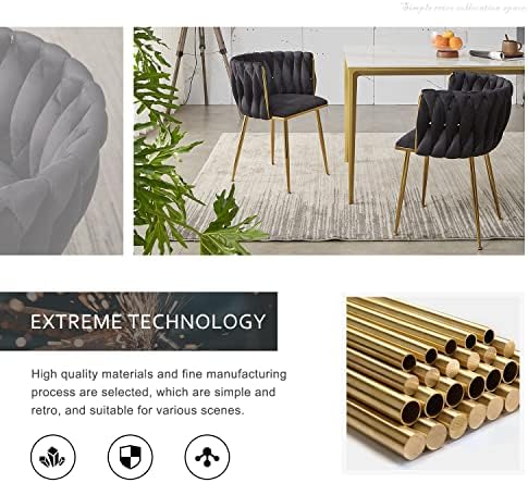 Dining Chairs, Black Velvet Dining Chairs Set of 4