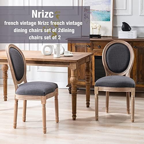 Nrizc French Country Dining Chairs Set of 6, Farmhouse Dining Chairs, Wood Ro...