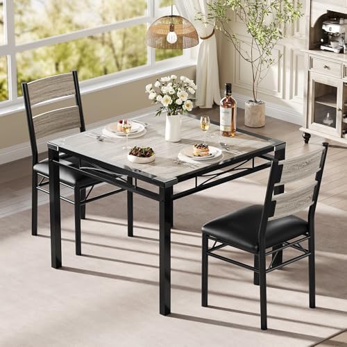 IDEALHOUSE Dining Table Set for 2 with Corner Protector, Kitchen Table Chairs...