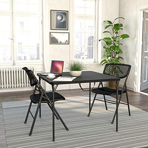 Cosco XL 38.5" Resin Fold-in-Half Card Table, Black, Wheelchair Accessib...