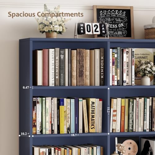 HOSTACK 71" Tall Triple Wide Bookshelf with Storage Drawers & Doors,...