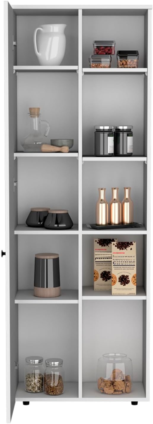Multistorage Kitchen Pantry Lane: Modern White Kitchen Storage, Adjustable Sh...