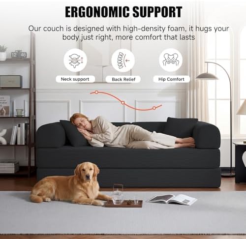 79" Sofa Bed,Convertible Futon Sofa Bed, Couch for Living Room | 6-In-1 ...
