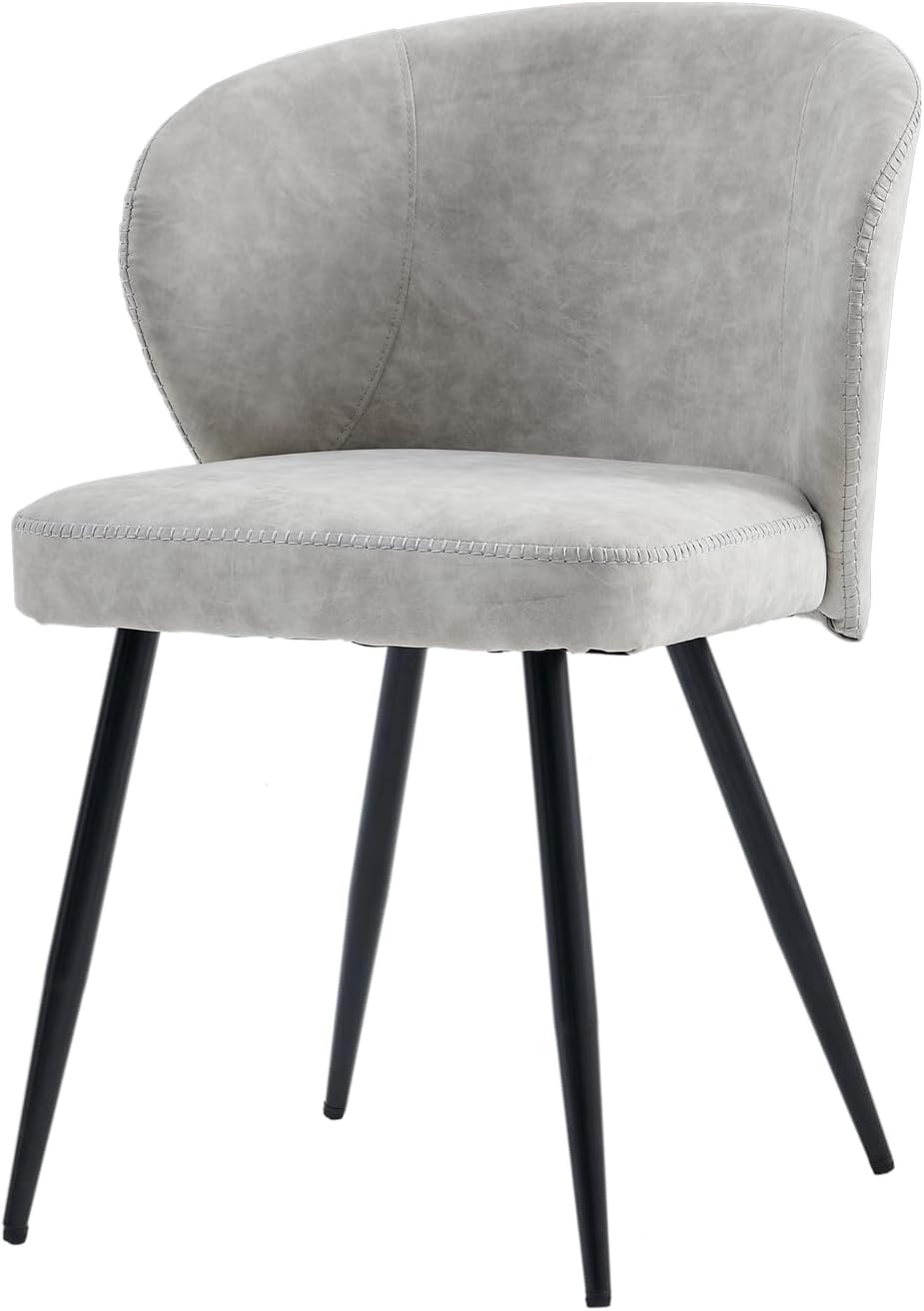 Dining Chairs Set of 2, Mid Century Modern Kitchen Chairs with Leather Cushio...