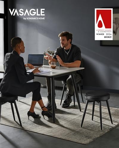 VASAGLE Dining Chairs Stools Set of 2, Upholstered, PU Leather