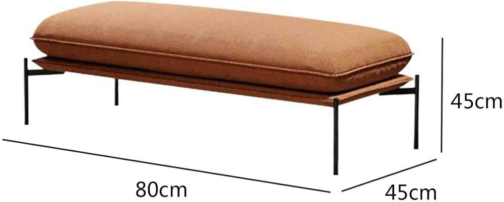 Modern Stainless Steel Bed end Bench Bedroom Rest Clothing Store Entryway(Small)