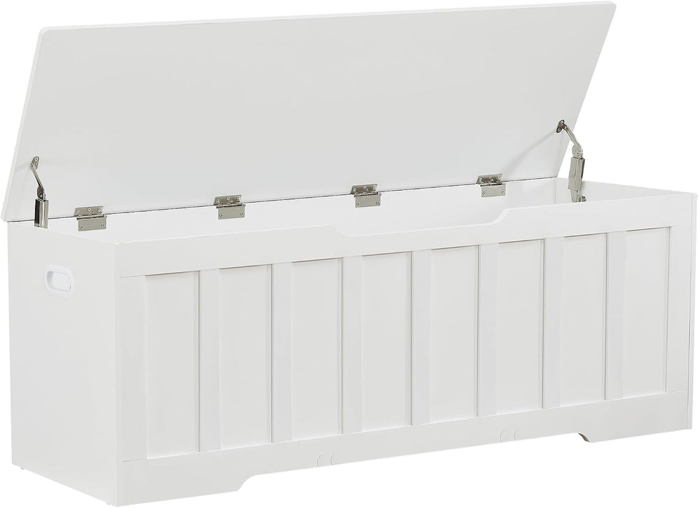 VANKILEY 51.2" Storage Chest Extra Large,Wooden Storage Bench,White | Ch...
