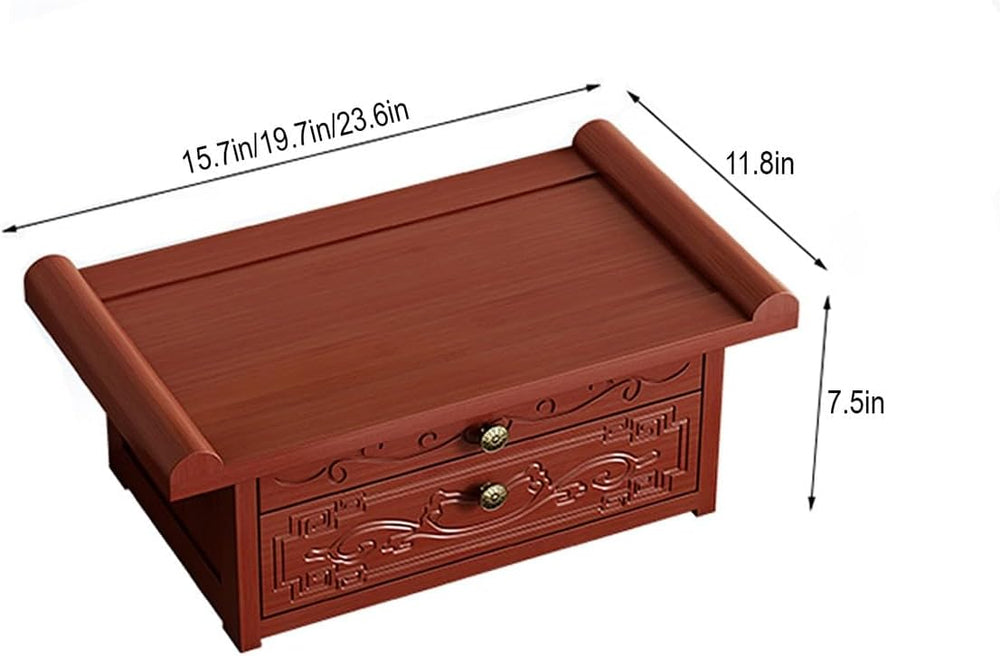 Personal Shrine Desk, Solid Bamboo Buddha Altar Cabinet with Storage, Prayer ...