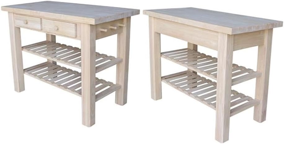 International Concepts Modern Wood Kitchen Island in Natural