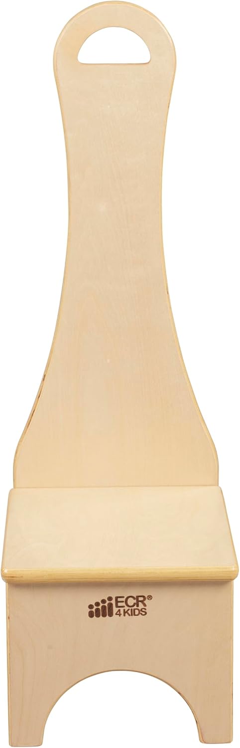 ECR4Kids Step Stool with Long Handle, One Step, Wooden, Montessori Furniture,...