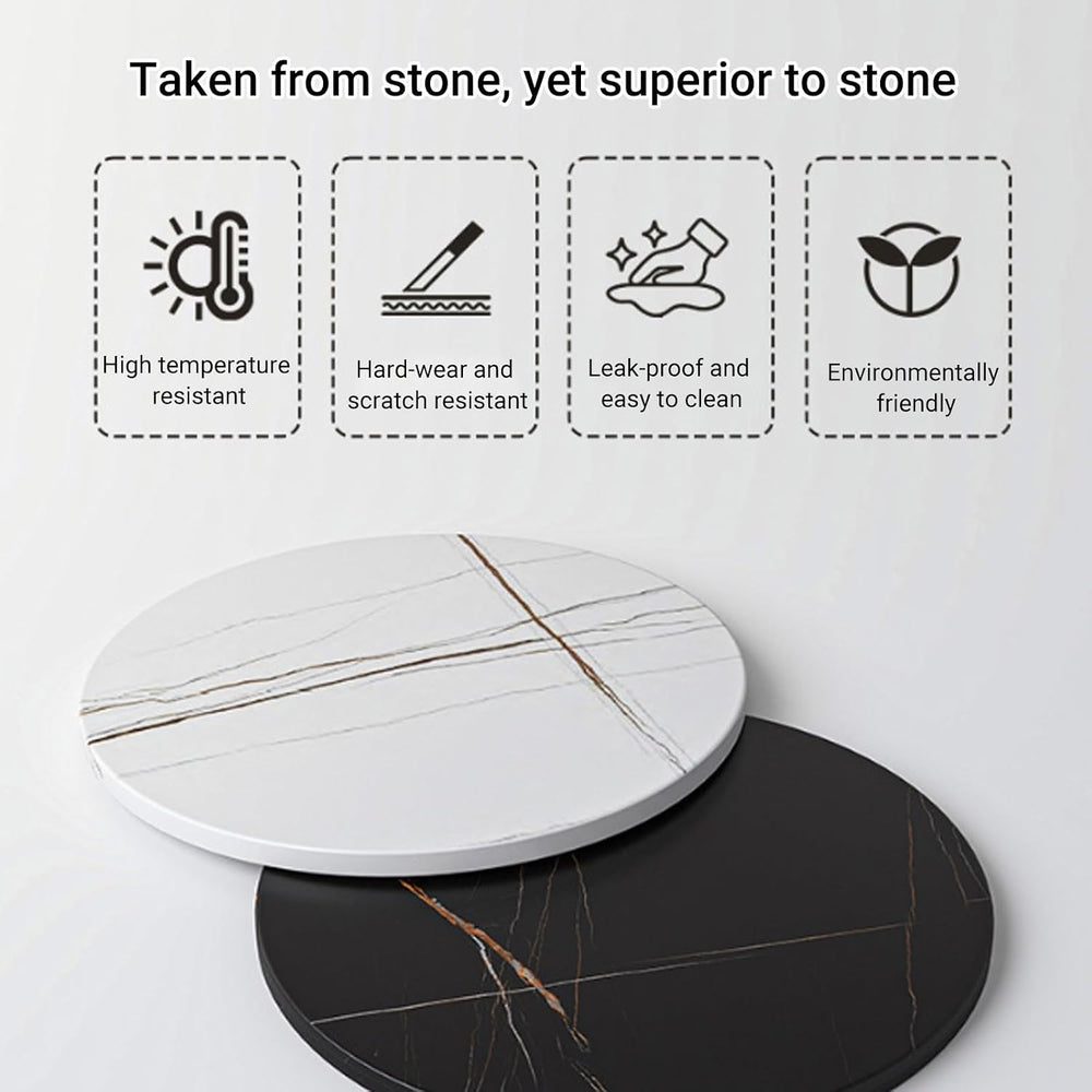 Small Round Marble Sofa Side Table, Creative Mini Leisure Accent End Table, S...