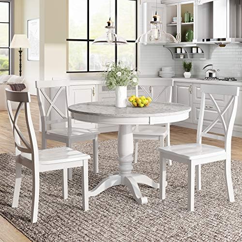 Harper & Bright Designs Dining Table Set - 5 Piece Round Dining Set with ...