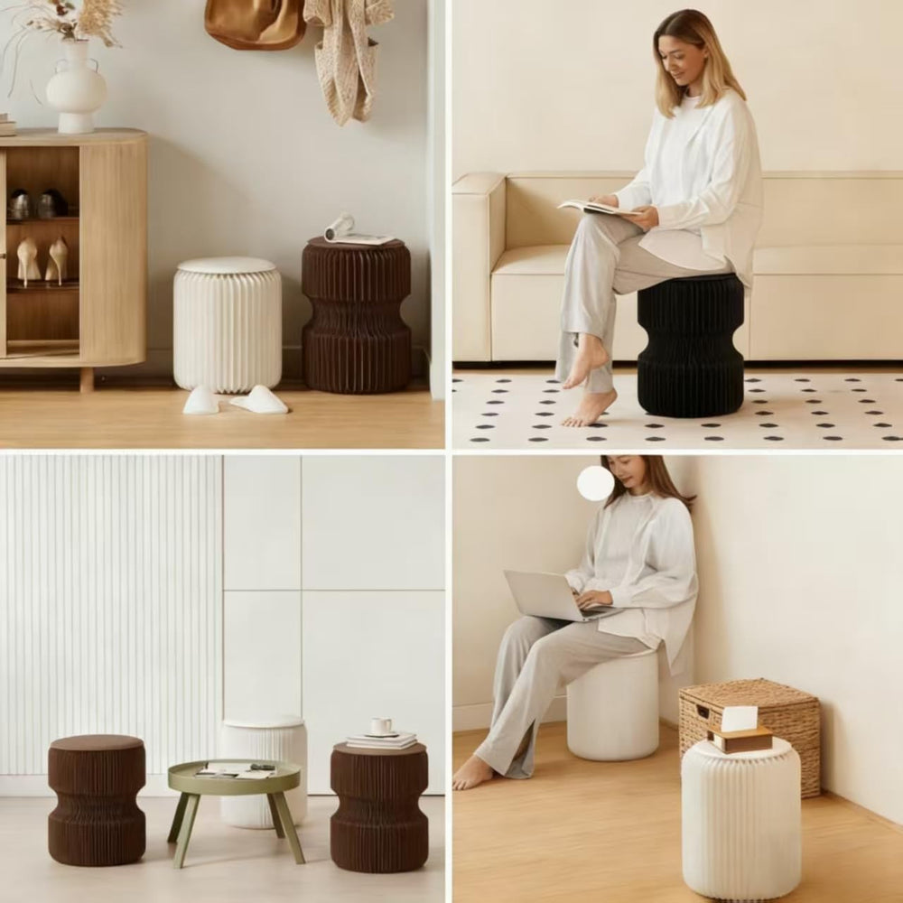 14" Space-Saving Folding Stool - 660lb Load Capacity Honeycomb Paper Ott...