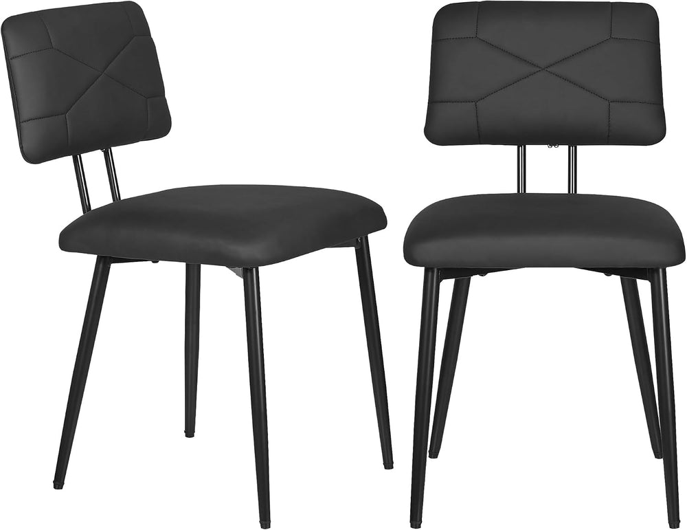 VECELO Dining Chairs Set of 2, Modern Upholstered Kitchen Chairs with Faux Le...