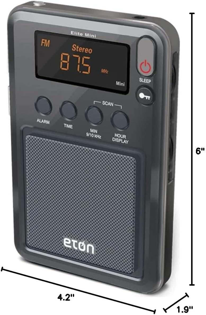 Eton - Elite Mini Compact AM/FM/Shortwave Radio, Internal AM Antenna and Tele...
