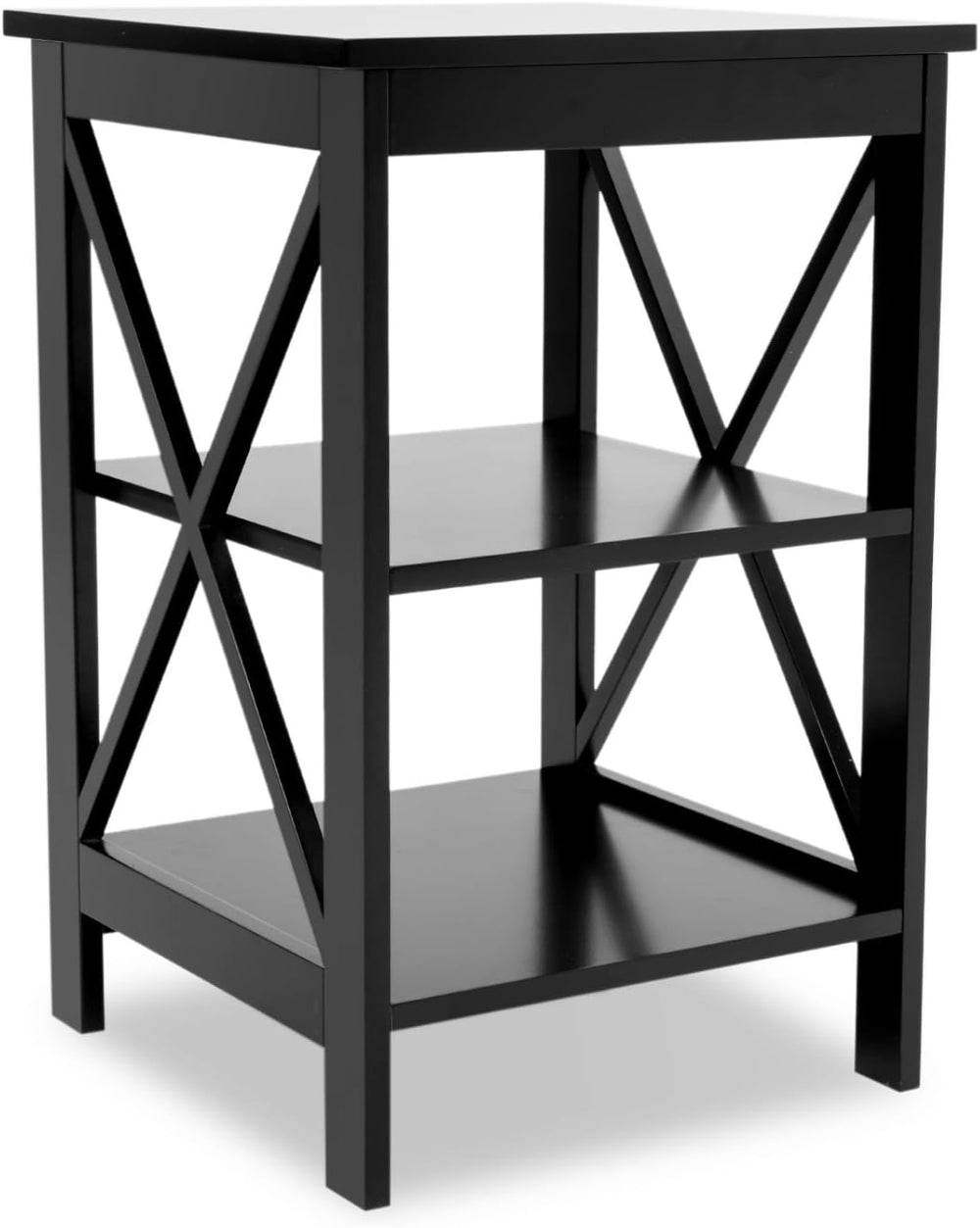 Oxford Small Side Table Black, 15.75W x15.75D x24.02 H Square End Table with ...