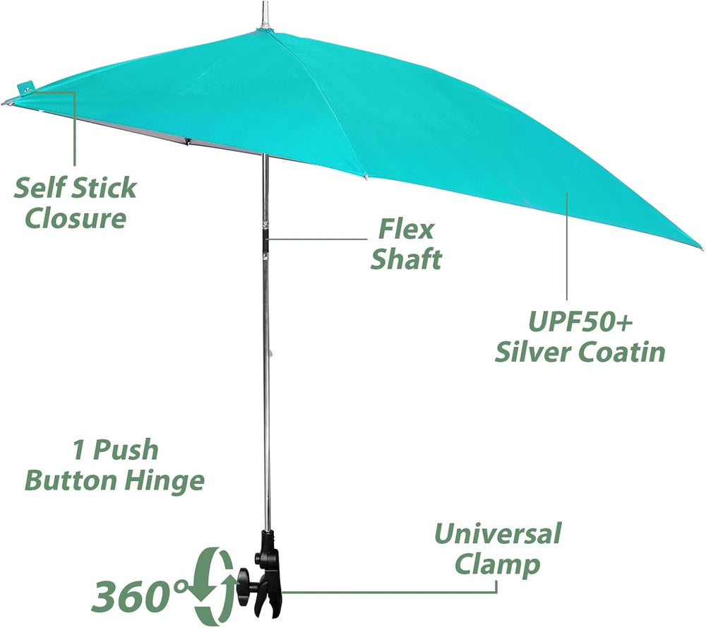 Romswi Beach Chair with Umbrella 2PK, Folding Low Beach Chairs for Adults wit...