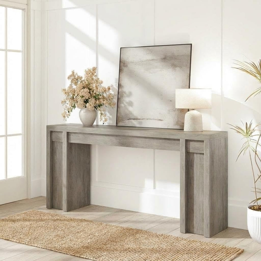GAOMON 70.9" Farmhouse Cherrywood Console Table - 1.9" Thick Top (3...