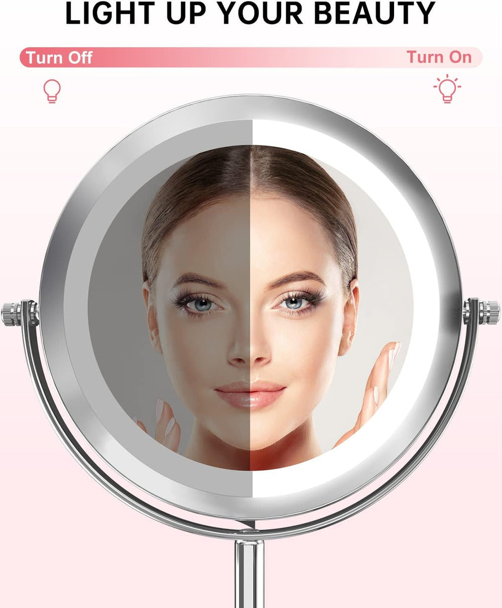 Gospire 7" Lighted 10X/1X Magnifying Makeup Mirror, Cordless Portable