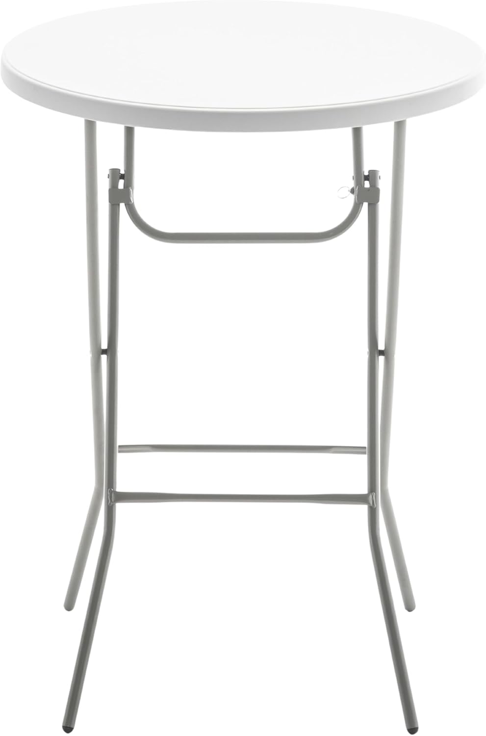 BTExpert 32" Round 43" Bar Height White Granite Plastic Folding Tab...