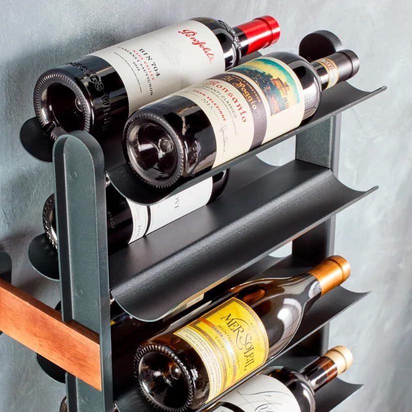 Wine Enthusiast Vino Galerie Leaning Ladder Wine Rack – 37-Bottle Wall Mounte...