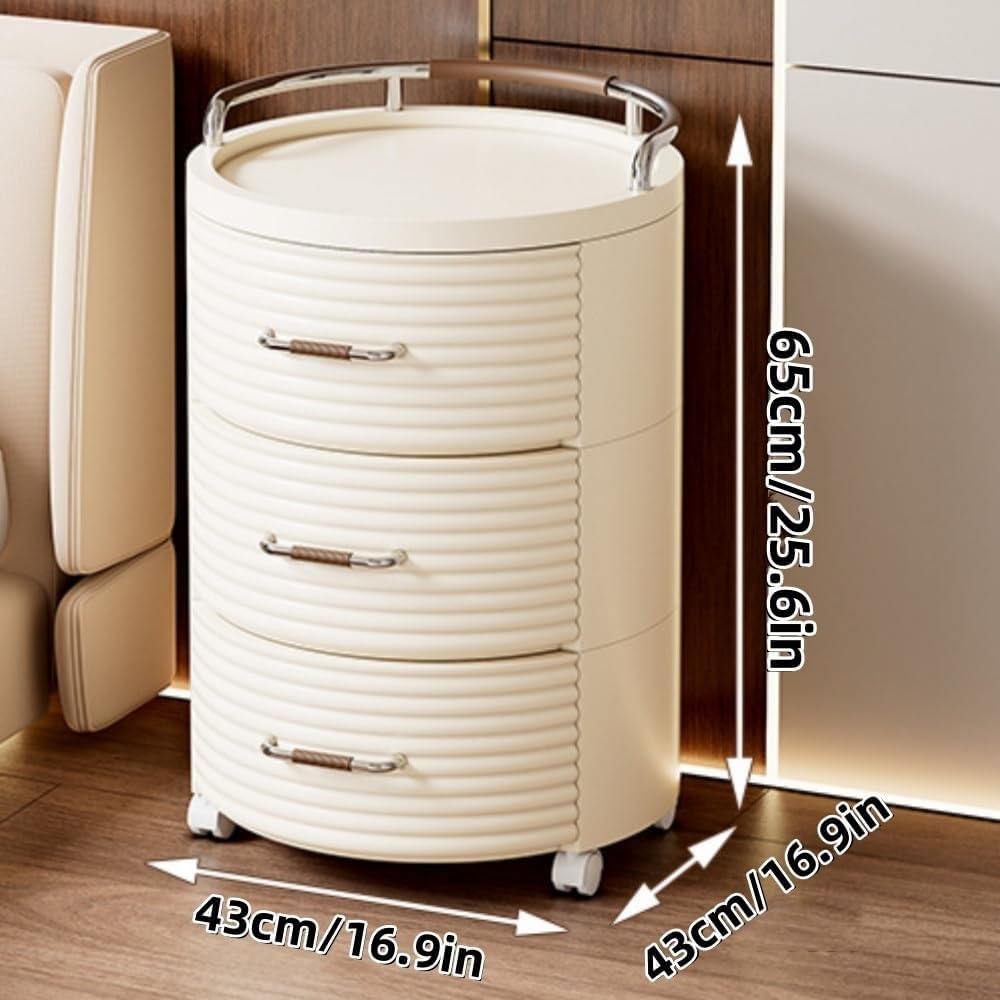 Storage Cabinet Multi-Layer Nightstand with Drawers Small Dresser and Organiz...