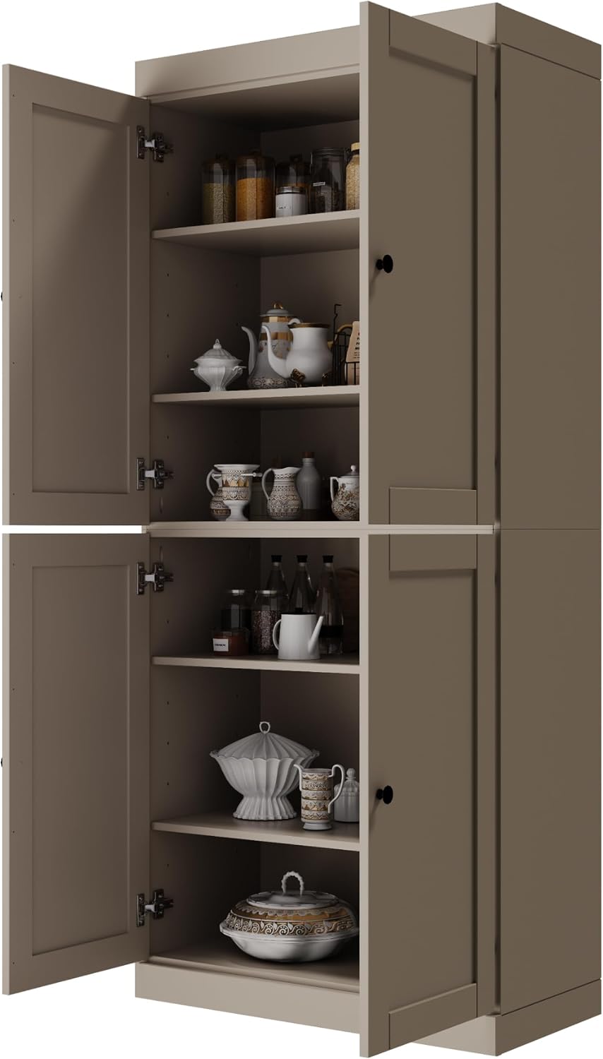Palace Imports Solid Wood Kitchen Pantry Cabinet - 71.5" Tall x 32"...