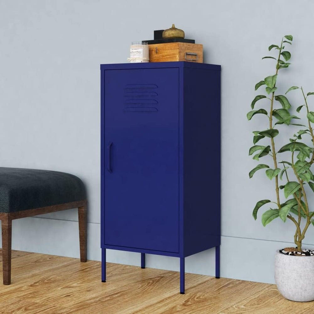 Steel Storage Cabinet Navy Blue 16.7x13.8x40 in with 2 Adjustable Shelves, 13...