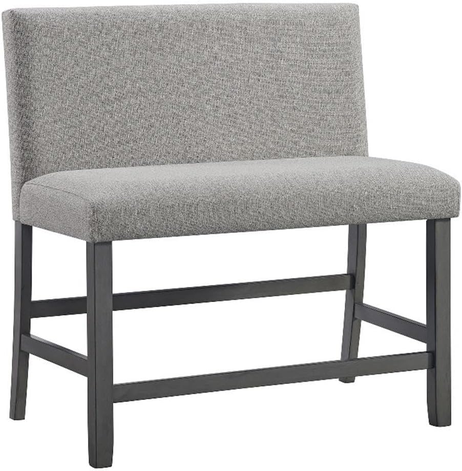 Pemberly Row Transitional Counter Bench, Upholstered Foam-Filled Seat and Bac...