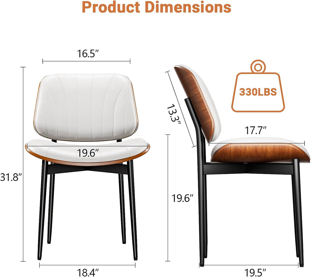 YaFiti Dining Chairs Set of 2, Mid Century Modern PU Leather Kitchen Chairs |...