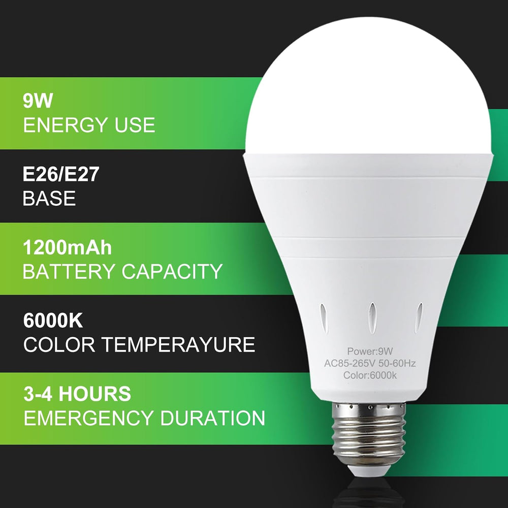 DEBAOBULB 6 Pack Rechargeable Emergency Light Bulbs, Battery Powered LED Ligh...