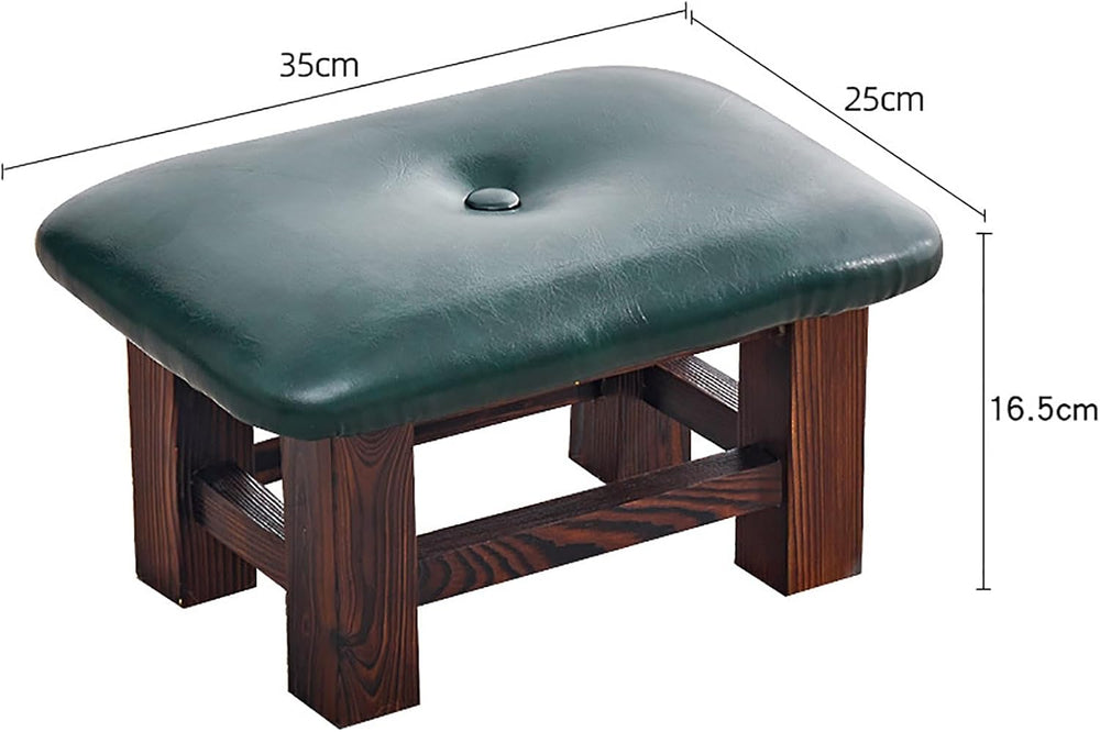 Footstool Ottoman - Small Rectangular Step Stool with Non-Slip Soft Padding f...