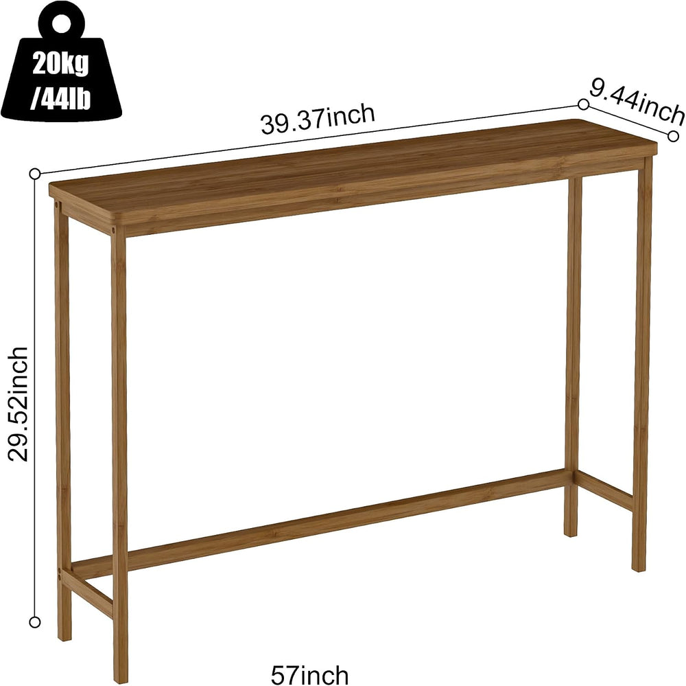 VASMIA Console Table, Entryway Table, Narrow Sofa Table, 39" Bamboo Hall...