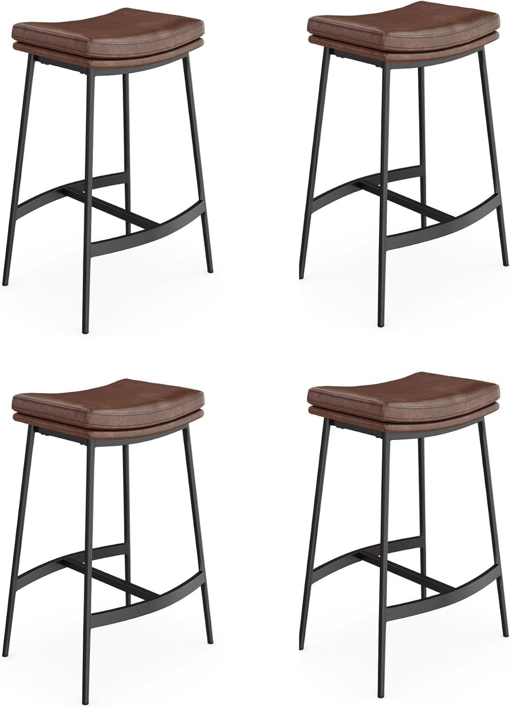 Nathan James Arlo Modern Backless Upholstered Kitchen Counter Bar Stool with ...