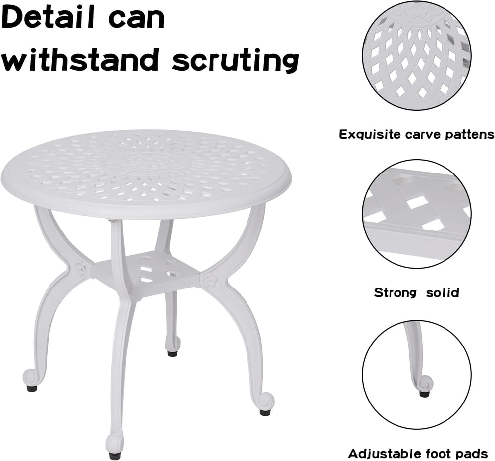 YKSY&YKSY Jardin DE Centennial Cast Aluminum Outdoor Side Table,Anti-Rust...