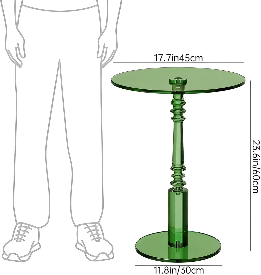 Modern Acrylic Side Table, Round Clear End Table for Living Room,Bedroom Lobb...