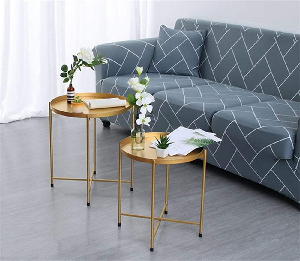 Nordic Iron Small Coffee Table Foldable Gold Color Simple Sofa Side Living Ro...