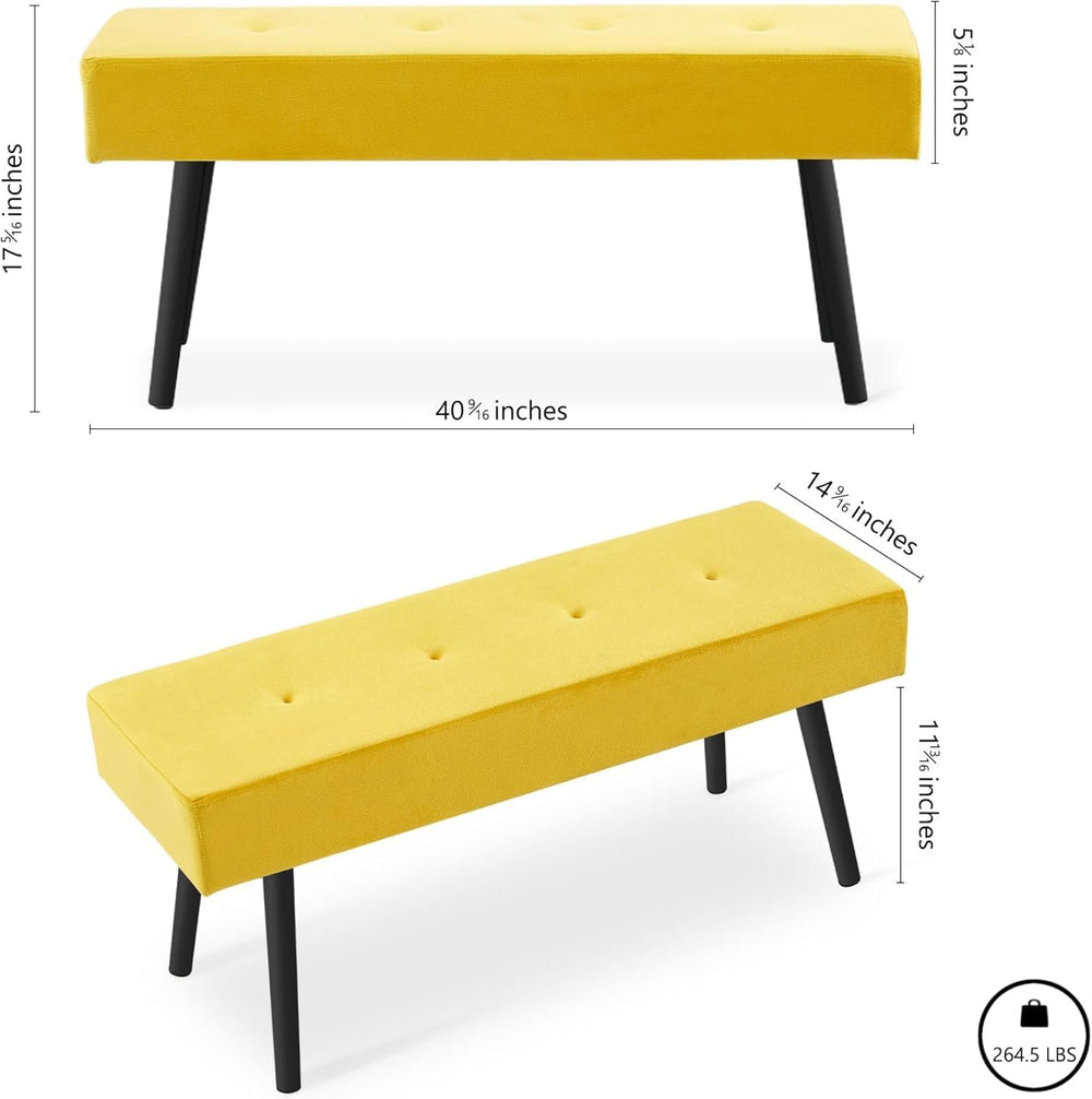 Upholstered Bench for Bedroom End of Bed, 40-inch Entryway Bench for Living R...