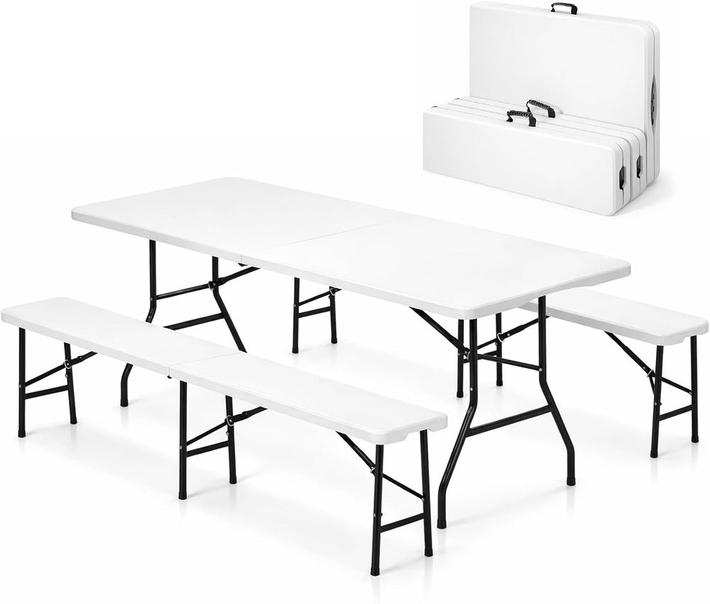6 Feet Picnic Table Set with 2 Benches