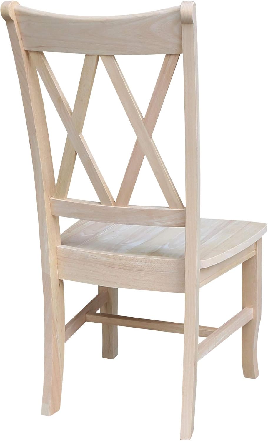 IC International Concepts, Set of 2 Double X-Back Dining Chairs, Armless, Rea...